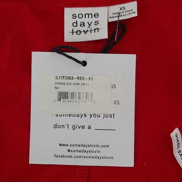 Somedays Lovin Evening Sun Wrap Dress in Red Size XS - Picture 7 of 12